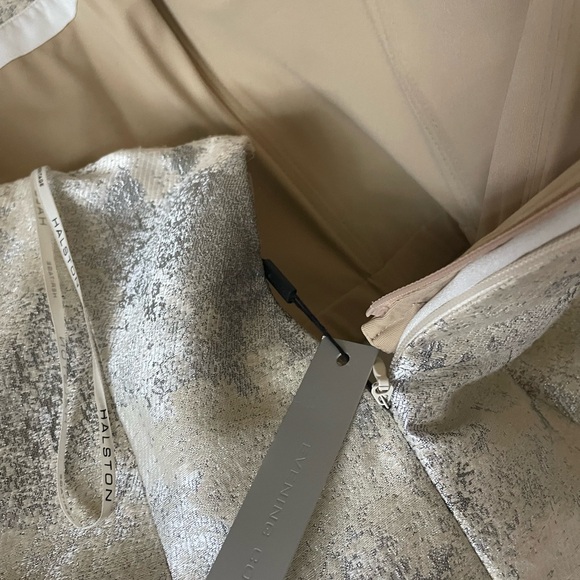 Halston Heritage Silver Strapless Sheath Dress - Picture 7 of 8